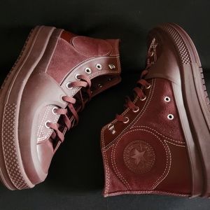 Chuck Taylor All Star Construct Leather High-Top Shoes Wine size 11